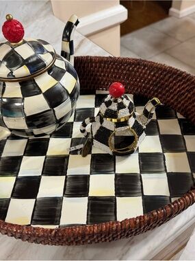 MacKenzie-Childs Courtly Check Small Enamel Tray